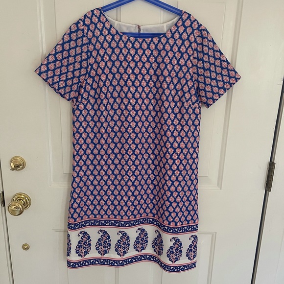 J. Crew Dresses & Skirts - J Crew Shift Dress Blue Red and White Size 0